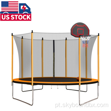 Trampolim de 12 pés de 12 pés com trampolins de gabinetes para adultos
